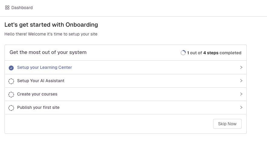 Onboarding Dashboard
